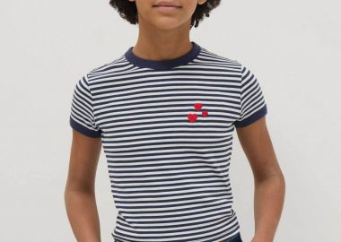 OVS παιδικό T-shirt με ριγέ σχέδιο Slim Fit - 002552330 Λευκό - OVS KIDS - 