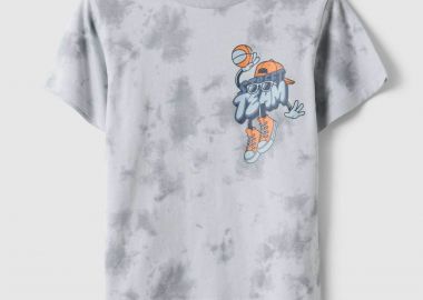 OVS παιδικό T-shirt με σχέδιο και tie-dye print Regular Fit - 002577237 Γκρι - OVS KIDS - 