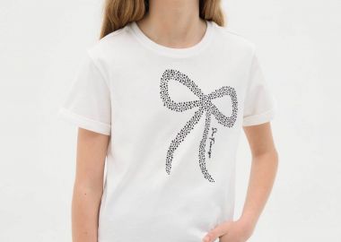 OVS παιδικό T-shirt με στρας print Oversized Fit - 002272560 Λευκό - OVS KIDS - 