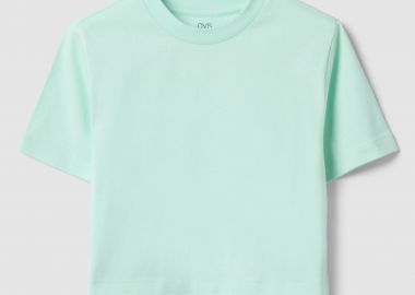 OVS παιδικό T-shirt μονόχρωμο Boxy Fit - 002615209 Πράσινο Aqua - OVS KIDS - 