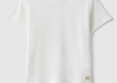 OVS παιδικό T-shirt μονόχρωμο με ριγέ σχέδιο Regular Fit - 002654417 Λευκό - OVS KIDS - 