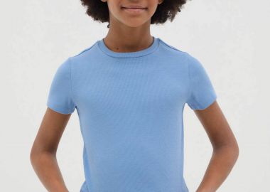 OVS παιδικό T-shirt μονόχρωμο Slim Fit - 002267267 Μπλε Ανοιχτό - OVS KIDS - 
