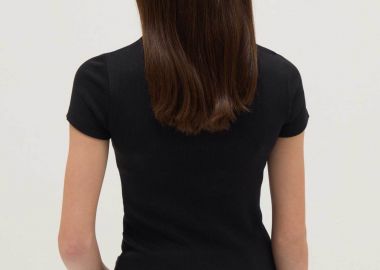 OVS παιδικό T-shirt μονόχρωμο Slim Fit - 002579005 Μαύρο - OVS KIDS - 