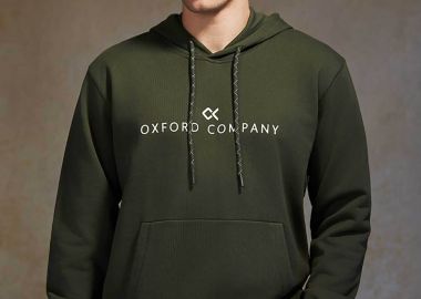 Oxford Company ανδρική μπλούζα φούτερ μονόχρωμη με κουκούλα Regular Fit - F512-JZ80.07 Λαδί - OXFORD COMPANY - 