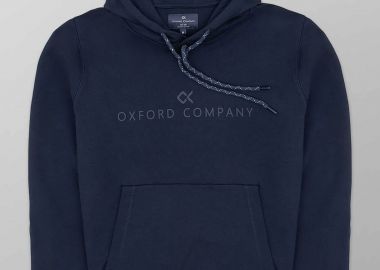 Oxford Company ανδρική μπλούζα φούτερ μονόχρωμη με κουκούλα Regular Fit - F512-JZ80.17 Μπλε Σκούρο - OXFORD COMPANY - 