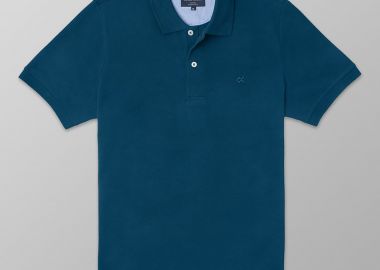 Oxford Company ανδρική μπλούζα πόλο πικέ μονόχρωμη με κεντημένο λογότυπο Regular Fit - P511-PZ00.05 Πετρόλ - OXFORD COMPANY - 