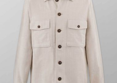 Oxford Company ανδρικό overshirt μονόχρωμο Regular Fit - B116-OZ21.01 Μπεζ - OXFORD COMPANY - 