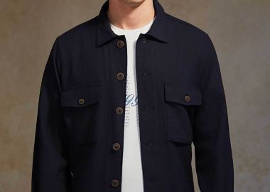 Oxford Company ανδρικό overshirt μονόχρωμο Regular Fit - B116-OZ21.04 Μπλε Σκούρο - OXFORD COMPANY - 