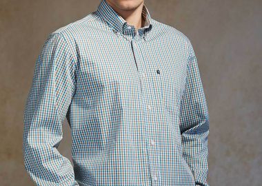Oxford Company ανδρικό sport πουκάμισο button down καρό Regular Fit - M135-BZ10.02 Μπλε - OXFORD COMPANY - 