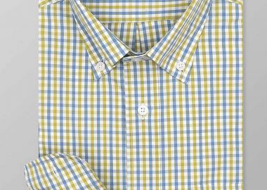 Oxford Company ανδρικό sport πουκάμισο button down καρό Regular Fit - M135-BZ10.03 Μπλε-Πράσινο - OXFORD COMPANY - 