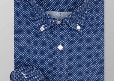 Oxford Company ανδρικό sport πουκάμισο button down με all-over print Regular Fit - M162-BZ10.02 Σκούρο Μπλε - OXFORD COMPANY - 