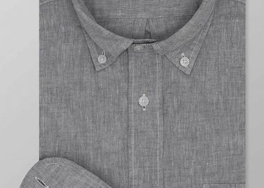 Oxford Company ανδρικό sport πουκάμισο button down μονόχρωμο Regular Fit - L210-BZ10.03 Γκρι - OXFORD COMPANY - 