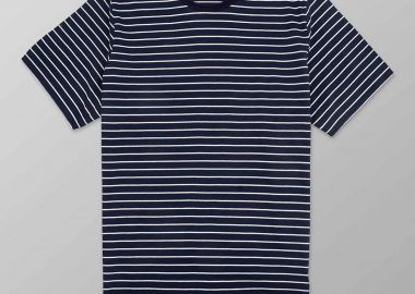 Oxford Company ανδρικό T-shirt με ριγέ σχέδιο Regular Fit - K402-MX20.02 Μπλε Σκούρο - OXFORD COMPANY - 
