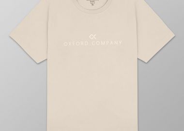 Oxford Company ανδρικό T-shirt μονόχρωμο με κεντημένο λογότυπο Regular Fit - K501-MZ20.02 Εκρού - OXFORD COMPANY - 