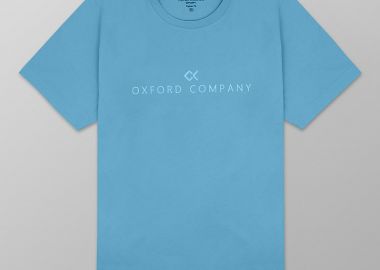 Oxford Company ανδρικό T-shirt μονόχρωμο με κεντημένο λογότυπο Regular Fit - K501-MZ20.11 Τυρκουάζ - OXFORD COMPANY - 