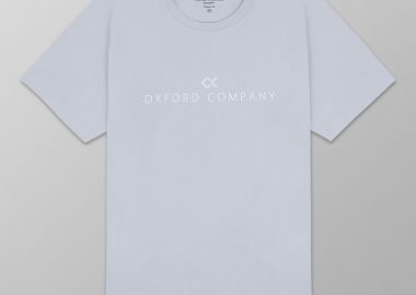 Oxford Company ανδρικό T-shirt μονόχρωμο με κεντημένο λογότυπο Regular Fit - K501-MZ20.12 Γκρι Ανοιχτό - OXFORD COMPANY - 