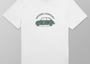 Oxford Company ανδρικό T-shirt μονόχρωμο με λογότυπο και print Regular Fit - K505-MZ20.13 Λευκό - OXFORD COMPANY - 