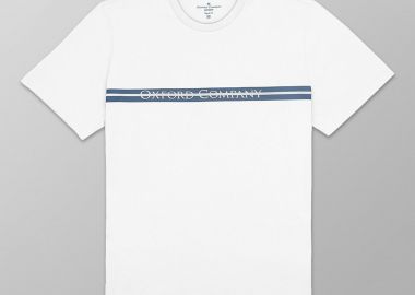 Oxford Company ανδρικό T-shirt μονόχρωμο με λογότυπο Regular Fit - K502-MZ20.01 Λευκό - OXFORD COMPANY - 