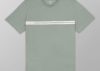 Oxford Company ανδρικό T-shirt μονόχρωμο με λογότυπο Regular Fit - K502-MZ20.04 Λαδί - OXFORD COMPANY - 