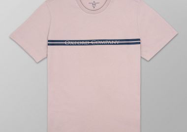 Oxford Company ανδρικό T-shirt μονόχρωμο με λογότυπο Regular Fit - K502-MZ20.06 Λιλά - OXFORD COMPANY - 