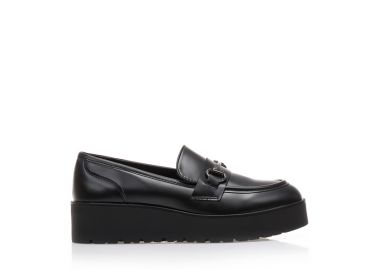 Oxfords μαύρα δερματίνη με μεταλλική αγκράφα ΜΑΥΡΟ - Tsoukalas - 