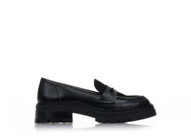 Oxfords μαύρα δερματίνη με σουέτ φάσα ΜΑΥΡΟ - Tsoukalas - 