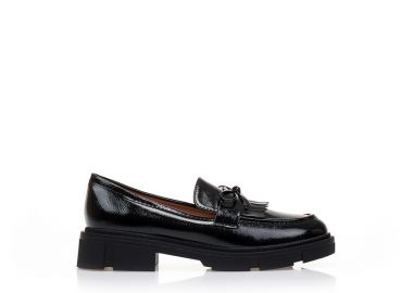 Oxfords μαύρα λουστρίνι με φιόγκο ΜΑΥΡΟ - Tsoukalas - 