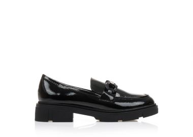 Oxfords μαύρα λουστρίνι με μεταλλική αλυσίδα ΜΑΥΡΟ - Tsoukalas - 