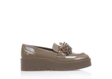 Oxfords πούρο λουστρίνι με ιδιαίτερη αγκράφα από στρας ΠΟΥΡΟ - Tsoukalas - 