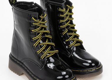 Παιδικά αρβυλάκια λουστρίνι με εξώραφα και tag - Μαύρο - Issue - 