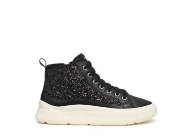 Παιδικά Παπούτσια Geox Laquinny για Κορίτσια Black Glitter (Μεγέθη 28-36) ΜΑΥΡΟ - GEOX - 