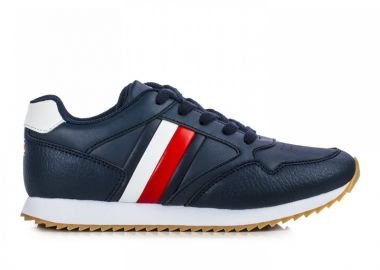 Παιδικά Sneakers Tommy Hilfiger Αγόρι Low Cut Lace-Up T3B4-30935-0621X007 Blue White (30-34) - Tommy Hilfiger - 