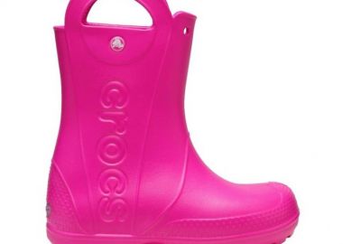 Παιδικές Γαλότσες Crocs Handle Rain Pink Crush (Μεγέθη 28-31) ΡΟΖ - CROCS - 