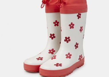 Παιδικές Γαλότσες για Κορίτσια Red Flowers (Μεγέθη 23-32) ΚΟΚΚΙΝΟ - SERGENT MAJOR - 