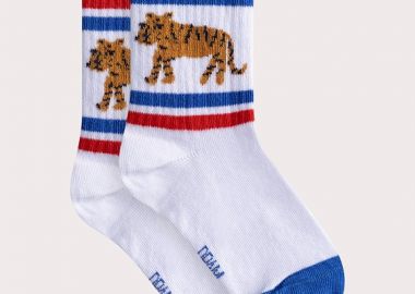 Παιδικές Κάλτσες για Αγόρια Striped Tiger ΛΕΥΚΟ - DPAM - 