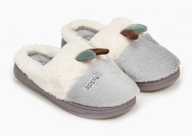 Παιδικές παντόφλες apple με διχρωμία - Γκρι - Issue - 