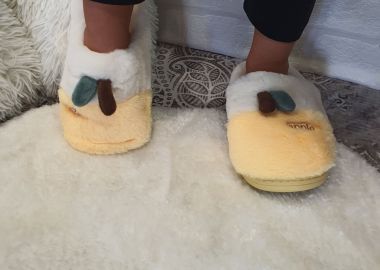 Παιδικές παντόφλες apple με διχρωμία - Κίτρινο - Issue - 