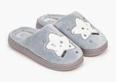 Παιδικές παντόφλες με αστεράκια - Γκρι - Issue - 