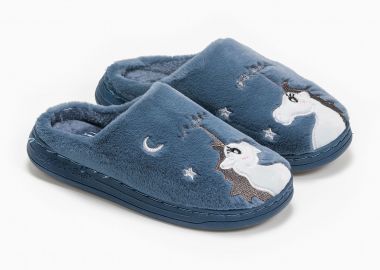 Παιδικές παντόφλες unicorn - Μπλε Ραφ - Issue - 