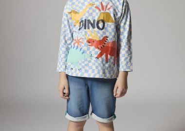 Παιδική Βερμούδα για Αγόρια Denim T-Rex ΜΠΛΕ - DPAM - 