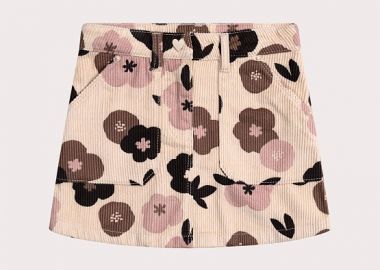 Παιδική Φούστα για Κορίτσια Corduroy Floral ΕΚΡΟΥ - DPAM - 