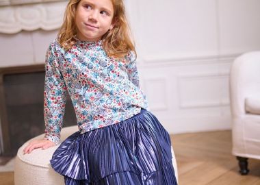 Παιδική Φούστα για Κορίτσια Metallic Purple ΣΚΟΥΡΟ ΜΠΛΕ - DPAM - 
