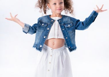 Παιδική φούστα μεσαίου μήκους με κέντημα για κορίτσι - Λευκό 15-224306-3 - energiers - 