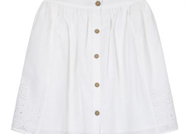 Παιδική φούστα μεσαίου μήκους με κέντημα για κορίτσι - Λευκό 16-224206-3 - energiers - 