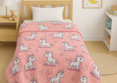 Παιδική Κουβέρτα Βελουτέ Μονή Baby Unicorn -  - 