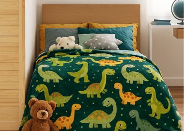 Παιδική Κουβέρτα Βελουτέ Μονή Dinosaurs - Astron Italy - 