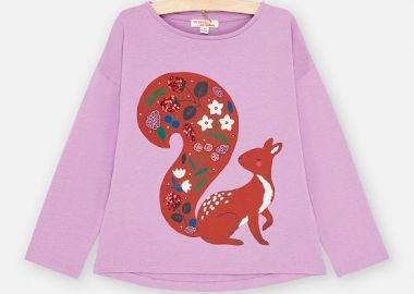 Παιδική Μακρυμάνικη Μπλούζα για Κορίτσια Lilac Squirrel ΜΩΒ - DPAM - 