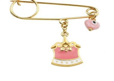 Παιδική μοντέρνα παραμάνα από επιχρυσωμένο ασήμι -  - 