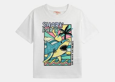 Παιδική Μπλούζα για Αγόρια Shark Party ΛΕΥΚΟ - DPAM - 