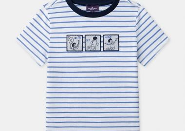 Παιδική Μπλούζα για Αγόρια Striped Ace ΛΕΥΚΟ - SERGENT MAJOR - 